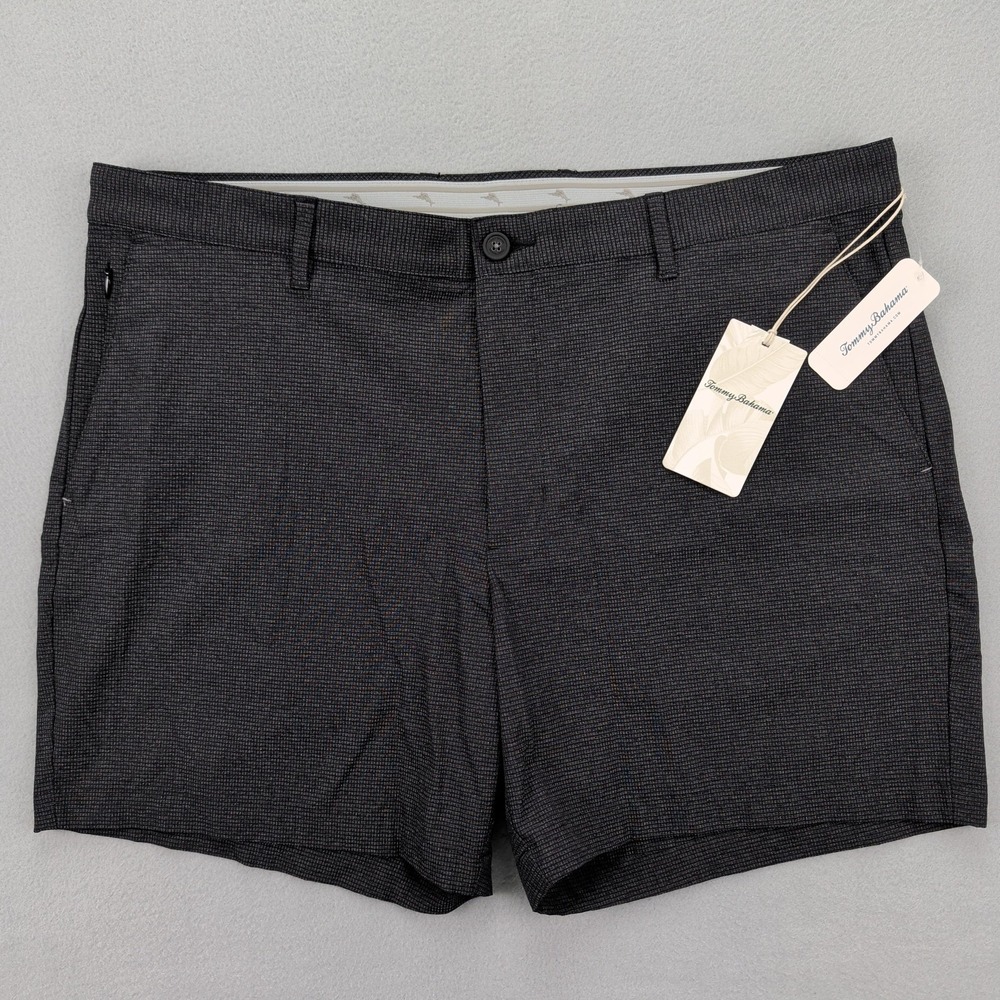 Tommy Bahama Chip Shot‎ 6 Inch Shorts Mens 40 Black IslandZone Golf UPF 30 Tech